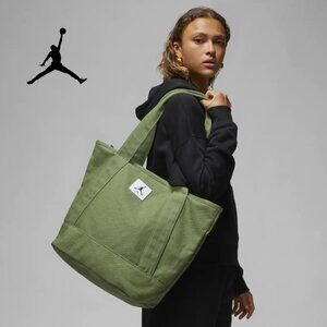 Jordan Flight Carryall Tote Canvas Olive Green with Zipper